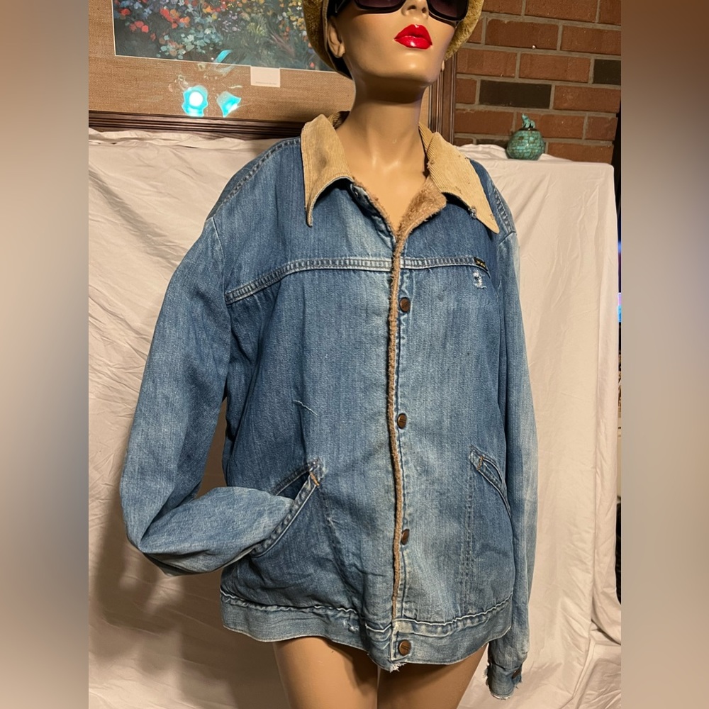 XXL Vintage Rough Round The Edges Faded Maverick Trucker Jacket - Picture 4 of 14